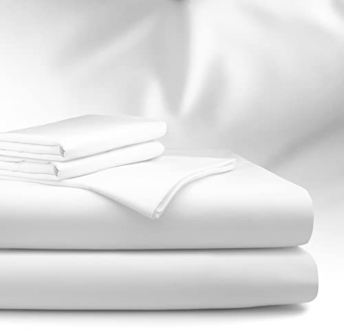 bo&button® Mako Satin Bio Bettwäsche Set in Luxushotel-Qualität – Original White (alle Größen) – aus 100% GOTS zertifizierter Langfaser Bio Baumwolle – 2-teilig 155x220 cm + 40x80 cm, weiß/Weiss