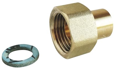 SOMATHERM FOR YOU, Raccordo a 2 pezzi in ottone per gas naturale – rame Ø 12 mm – Dado girevole F15/21 – ideale per il collegamento di tubi in rame con apparecchi a gas naturale