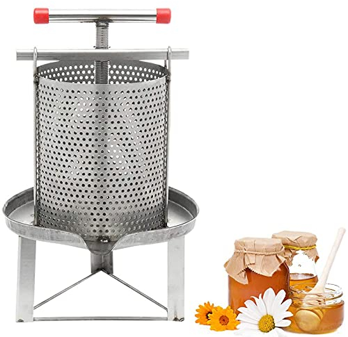 Honigpressmaschine Haushalt Rostfreier Stahl Handbuch Honigschleuder Honigwachspresse Imkerei-Tool Für Wein Honig Und Saftherstellung (Silber)