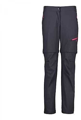 CMP -Pantaloni Zip off Elasticizzati da Donna, Antracite, 54