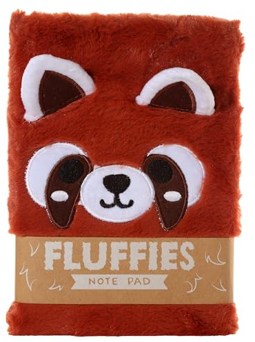 Puckator Adoramals Red Panda Plush Fluffies A5 Notebook - School Teacher Student Homework Study Planner Notepad - Collage University Essentials Journals Planners Jotter Uni Gifts Stationery Supplies