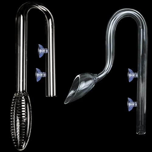 Caylingdee Glass Lily Pipe Inflow Outflow Set Aquatic Violet Inflow Pipe for Aquarium Planted Tank Aquascaping 17mm for 16/22mm(5/8 ID) Tubing