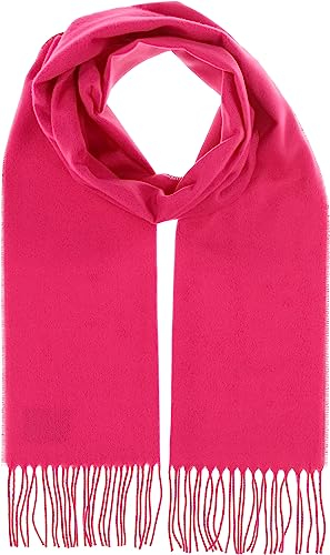 Giorgio Rimaldi Schal 30 x 180 cm - Weicher als Kaschmir - Schal einfarbig für Damen und Herren - Perfekt für Herbst und Winter Electric Pink