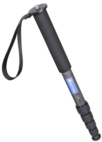 ARTCISE Monopod para cámara de 67/171 cm, M05C, compacto, ligero, 5 piezas, de fibra de carbono, monopod portátil de viaje para DSLR Canon, Nikon, Sony videocámara de vídeo