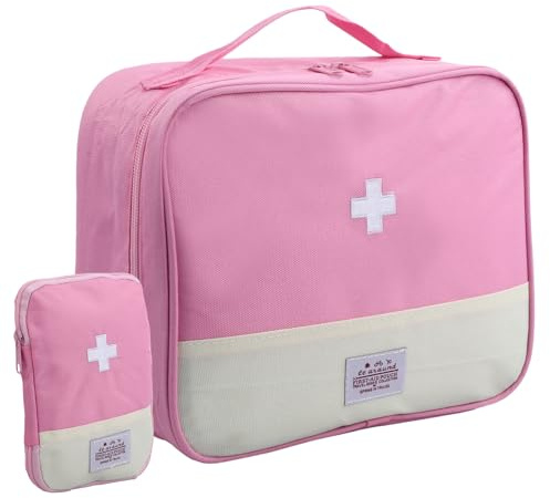 Focenat 2 Piezas Botiquín de Primeros Auxilios, Bolsa de Medicamentos, Kit Primeros Auxilios Impermeable, Bolsa Emergencias Médicas para Hogar, Oficina, Viaje, Camping, Coche