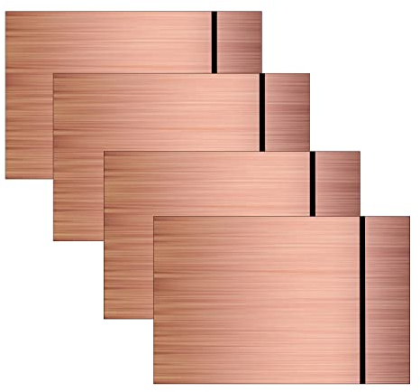 ATOMSTACK 4 carteles acrílicos de 30 x 20 cm para máquina de grabado láser, placas personalizadas con nombre para timbre, puerta de casa, buzón, placa de oro rosa, grabado negro