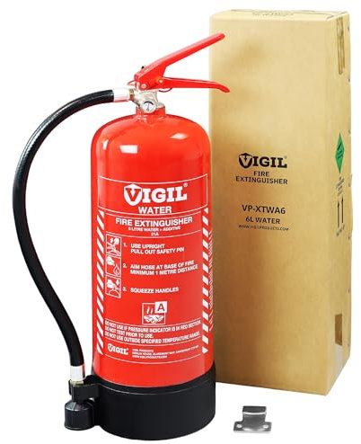 Water Fire Extinguisher 6L with Additive – Versatile & Reliable Fire Extinguisher - 21A Rating – Extinguisher for Shops, Offices, Schools & More - Comes with 5-Year Warranty