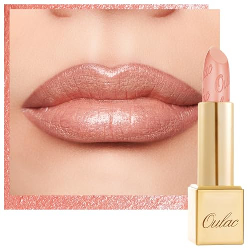 Oulac Pintalabios Mate Rosa Coral, Efecto Brillo Metálico, Barras de Labios de Larga Duración, Alta Pigmentación, Hidratación y Confort Para los Labios, Vegana, 4,3g GM09 Elysium