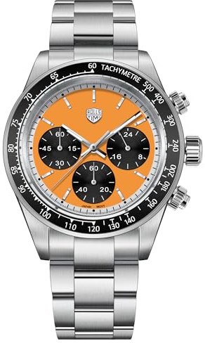 TYBERLEY Rollstimi RT7931 Orologi al Quarzo Uomo Tre Occhi Cronografo Multifunzionale Acciaio Inox 100M Impermeabile Luminoso Casual Uomo Sport Orologio da Polso