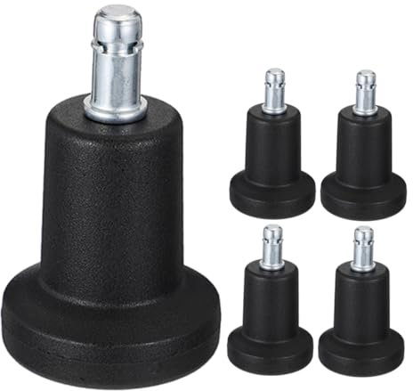 LALAFINA 5Pcs Office Chair Bell Glides Fixed Wheels Replacement Non-Slip Chair Base Feet for Hardwood Floors Heavy Duty Tall Glides for Desk and Gaming Chairs