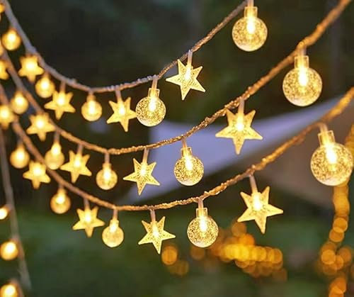GuKKK Catena Luminosa Esterno Solare 12M 100LEDs, Luci Solari Esterno 8 Modalità, Impermeabile Cristallo Globo Luci Giardino Energia Solare per Festa, Campeggio, Matrimonio, Natale