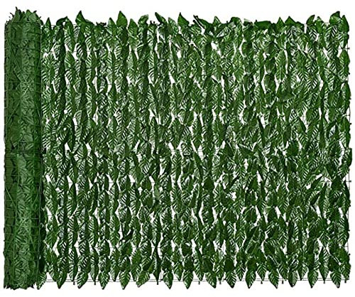 Treillis de jardin avec feuilles artificielles – 1,5 x 3 m vert pour extérieur, terrasse, arrière-cour – Panneaux de clôture de jardin décoratifs – Parfait pour l'aménagement paysager et la conception