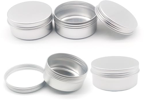 Wopanxye 4-pack 250 ml silver läppbalsam tenn, 250 g mini aluminium sminkburkar