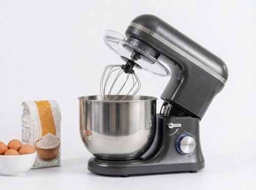 Batidora Amasadora 8L 2000W Amasadora de Pan Para Repostería, Robot de Cocina Amasador, Bajo Ruido, Potente y Profesional, 6 Velocidades con Pulso, Bol de Acero Inoxidable (Gris)