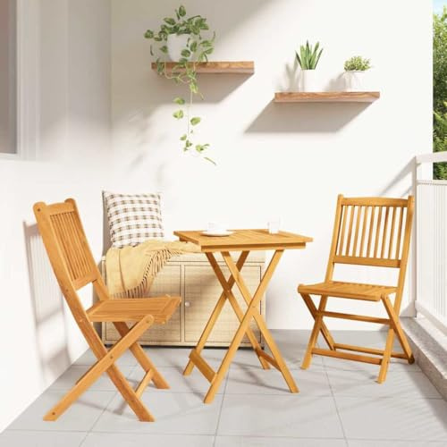 Genérico Juego Bistro de Jardín 3 pcs Marrón Madera de Acacia Sólida, Conjuntos de jardín Marrón,42000950