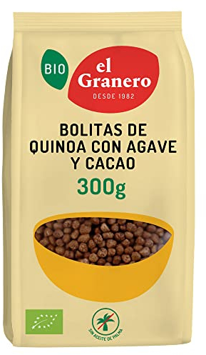 El Granero Integral - Bolitas de Quinoa con Agave y Cacao - 300 g - Alto Nivel de Proteínas - Rico en Vitaminas, Minerales y Aminoácidos - Favorece el Desarrollo Cerebral - Apta para Veganos