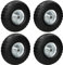 ECD Germany 4er Set Sackkarrenrad Blockprofil aus pannensicherem PU Vollgummi, 4.10/3.50-4 Ø260x85mm, mit Kugellager und Stahlfelge, 130kg, Schwarz, Bollerwagenrad Sackkarren Rad Ersatzrad Reifen