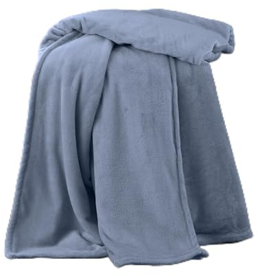 Catherine Lansfield Raschel Velvet Touch 130x170cm Blanket Throw Blue