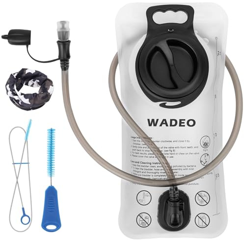 WADEO Trinkblase 2 Liter mit auslaufsicherer Wasserreservoir, Militärische Wasserblase Wasserspeicher, BPA-frei Hydration Pack für Wandern Klettern Radfahren Laufen, breite Öffnung, isoliert Tube