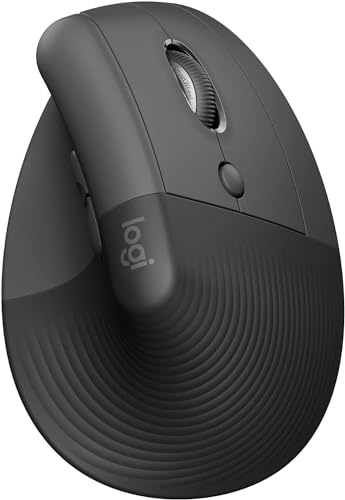 Logitech Lift - Ratón ergonómico Vertical, inalámbrico, Compatible con Windows/macOS/iPadOS, portátil, PC, Grafito