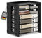 Dokumentenablage A4 Briefablage 7 Ablagefächer Holz, Dokumentenhalter, Briefablage, Papierfächer Zeitschriftenständer für Zuhause, Büro, Praxis (schwarz S)