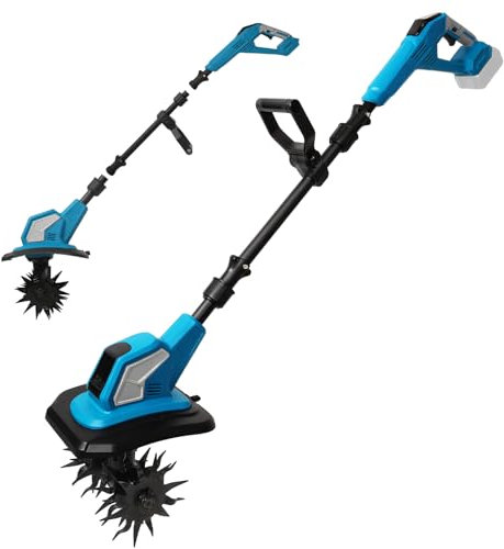 Azada de Tierra con batería de 18 V, Mini motoazada de 600 W, batería de 40 mm, Profundidad de labranza, 360 RPM, timón eléctrico para jardín y Patio