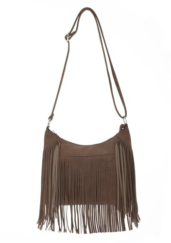 LHHMZ Women Fringe Hobo Shoulder Bag, Western Tassel Handbag, Vintage Suede Handbags, Hippie Western Tassel Bags