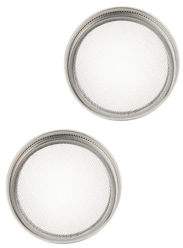 TIKODIDA Wide Mouth Mason Jars Sprouting Jar Lid Stainless Steel Mesh Strainer 86Mm with Seed Germination Filter and Easy Rinse Design for Home Use