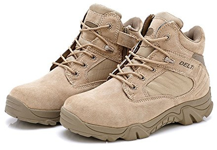 LiliChan Bottes Tactiques pour Hommes Delta Side Zip Uniforme Bottes de Travail Militaire (44, Brun)