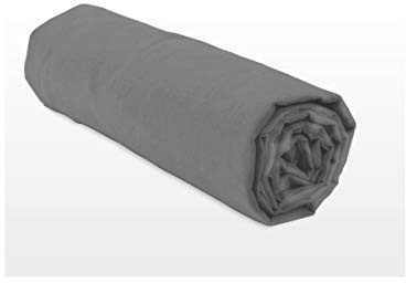 Home Linge Passion Spannbettlaken, 100% Baumwolle, 57 Fäden/cm², Größe 140 x 190 cm, dunkelgrau, Spannhöhe 25 cm, dicht gewebt, weich, atmungsaktiv, waschbar