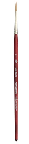 Princeton Velvetouch Artiste, Mixed-Media Brush for Acrylic, Watercolor & Oil, Series 3950 Long Round Luxury Synthetic, Size 2