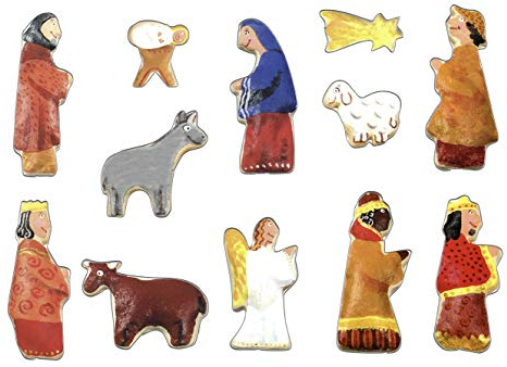 Ausstechformen Krippenfiguren Set 12 Stück Krippenzubehör für Weihnachten - Plätzchenausstecher für Weihnachtsdeko