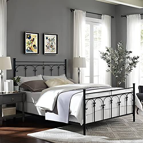 SISA srl, Struttura Letto Matrimoniale Moderno, Letto Ferro Battuto, Modello Dalia, Colore Nero Anticato (Con Sfumature Oro), 170x120x195 cm, 100% Made in Italy