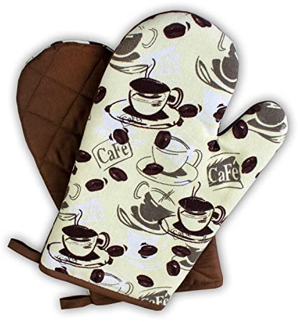 Guanti da forno da cucina, caffè, marrone, 1 paio, classe PSA da II a 250°C, resistenti al calore, prodotto testato e certificato