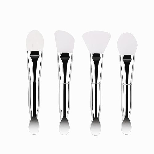 Y-KINZ 4-teiliges Silikon Gesichtsmaske Pinsel-Set für Schlamm, Lehm, Gel & Creme Masken - Ideal für Diy & Kosmetikerinnen