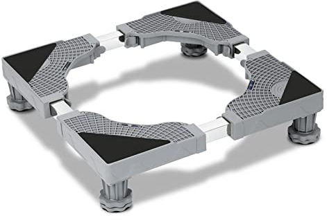 Tubiaz Base de Machine à Laver, Réglable Support de Machine à Laver, Base de Réfrigérateur Sèche-linge, 4 Pied Solides, multifonctionnelle socle réglable 41-65cm