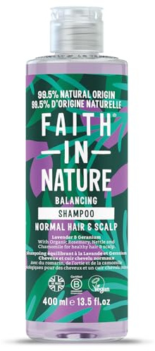 Faith In Nature Natural Lavender Geranium Shampoo, Soothing, Vegan and Cruelty Free, No SLS or Parabens, for All Hair Types, 400 ml