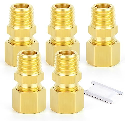 ERGAOBOY 2 pezzi raccordi a compressione in ottone, 8 mm OD X 1/4 BSP raccordo a compressione femmina connettore diritto