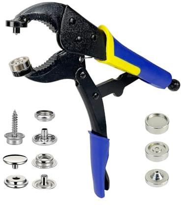 Pinze per Bottoni a Pressione Set, Pinza Per Bottoni Automatici A Pressione,Bottoni A Pressione Metallo Per Riparazione Di Coperture Di Barche, Tela, Cucito, Teloni, pelli