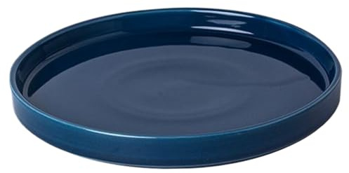 Bandeja de drenaje de plantas, platillo de cerámica planta de 7.1 pulgadas Bandeja de prevención de arañazos azules bandejas de drenaje para plantas de flores para macetas para interiores, platos de