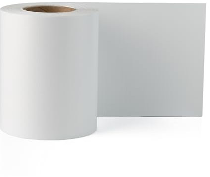 Electronicx Bandes brise-vue en PVC blanc (RAL 9003) - Film de clôture à double fil - 35 m x 19 cm - 450 g/m² - Résistant aux UV - Opaque - Avec 20 clips de fixation