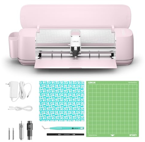 LOKLiK iCraft Máquina Plotter - Máquina de Corte para Personalizar Textiles, Tazas, Bolsas, Pegatinas y Decoración. Funciona con Vinilo, Papel, Cuero, Cartón y Más. (Rosa)