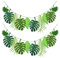 2 Stück Grün Tropische Palmenblätter Bunting, Dschungel Deko, Wiederverwendbare Sommer Dekoration Filz, Monstera deko, Hawaii-Party, Dschungel Mottoparty für Geburtstagsfeier