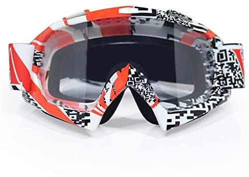 Fahrradbrille Winddicht,Motorradbrille Goggle UV-Schutzstreifen-Motorrad-Gläser Motocross-Goggles-Ski-Cross Country-Flexibles Dirt-Bike-Brillen(F2)