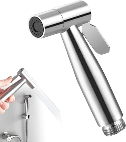 Hand Held Bidet Sprayer, Stainless Steel Portable Bidet Sprayer, Bidet Attachment for Toilet, for Bathroom Personal Hygiene Cloth Diaper Cleaning