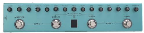 Dilwe Procesador de Pedal de bajo Digital, Efectos Múltiples Efectos Eléctricos Recargables Efector 36 Tonos 9 Amp 8 Ir para Entusiastas de la Música