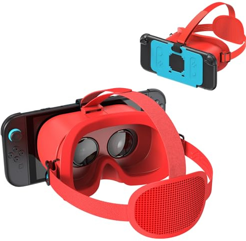 Upgraded VR Headset for Nintendo Switch 2 (2025 New), Virtual Reality Glasses with Adjustable HD Lenses & Comfortable Head Strap, 3D Goggles for Switch 2 Accessories (Blue Red)