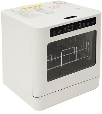 Minidiskmaskin med 4 rengöringslägen 800 W LED bordsdiskmaskin 52 dB elektrisk diskmaskin för lägenheter sovsalar husbilar 43 x 39 x 46 cm