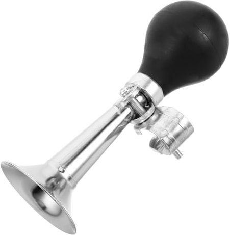 BRIGHTFUFU Clacson per Bici 5 Pollici in Metallo Galvanizzato, Rumorista da Ciclista ad Aria Compressa, Accessorio per Biciclette Urbane e Mountain Bike per Sicurezza Pedoni