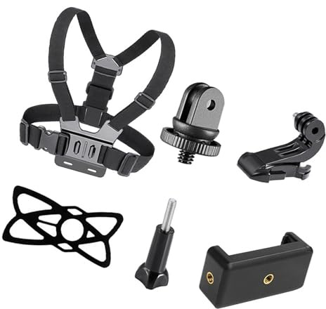 ERYUE Sangle Réglable pour Support de Poitrine pour Les Sports de Plein Air et la Course à Pied Les Caméras 9 8 7 6 5 4 Session - Noir (#2)